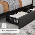 thumbnail image 4 of Linen Upholstered Platform Bed Frame with Storage, 4 Drawers, Adjustable Headboard – KING / QUEEN / FULL Sizes, Multiple Color Options Available, 4 of 6