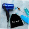 thumbnail image 3 of Hair Dryer Storage Bag Black Velour Drawstring Travel Organizer Pouch Dustproof Cloth Holder For Home And Hotel Use, 3 of 5