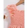 thumbnail image 5 of 4T Baby Girls Dress 5T Girls Sleeveless Dress Toddler Girls Summer Dress Ruffle Solid Color Dress Pink, 5 of 8