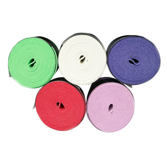 5pcs Badminton Racket Sweatband Absorb Moisture Anti-slip Overgrip Tape for Tennis Badminton Racket Bike Bar (Mixed Color)