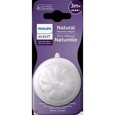 UPC: 0075020093141 | Philips Avent Natural Response Silicone Nipple Med Flow 4 3M+ 2 Pack SCY964/02