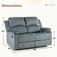 thumbnail image 7 of Bonzy Home Manual Loveseat Recliner Sofa 2-Seat Reclining Couch with Overstuffed Arms & Back, Gray, 7 of 7
