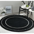 thumbnail image 2 of SAFAVIEH Bella Danita Bordered Wool Area Rug, Black/Ivory, 9' x 9' Round, 2 of 7