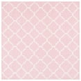 thumbnail image 6 of SAFAVIEH Dhurrie Brad Geometric Moroccan Wool Runner Rug, Pink/Ivory, 2'6" x 8', 6 of 9