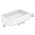 thumbnail image 5 of mDesign Plastic Stackable Organizer Container Bin Box, Hinged Lid - White/Clear, 5 of 7