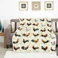thumbnail image 3 of Gresahom Rooster Chicken Blanket Gift for Adults and Kids Family Animal Funny Colorful Rooster Blanket Super Soft Plush Flannel Throw Blanket for Couch Bed Sofa(50"x60"), 3 of 8