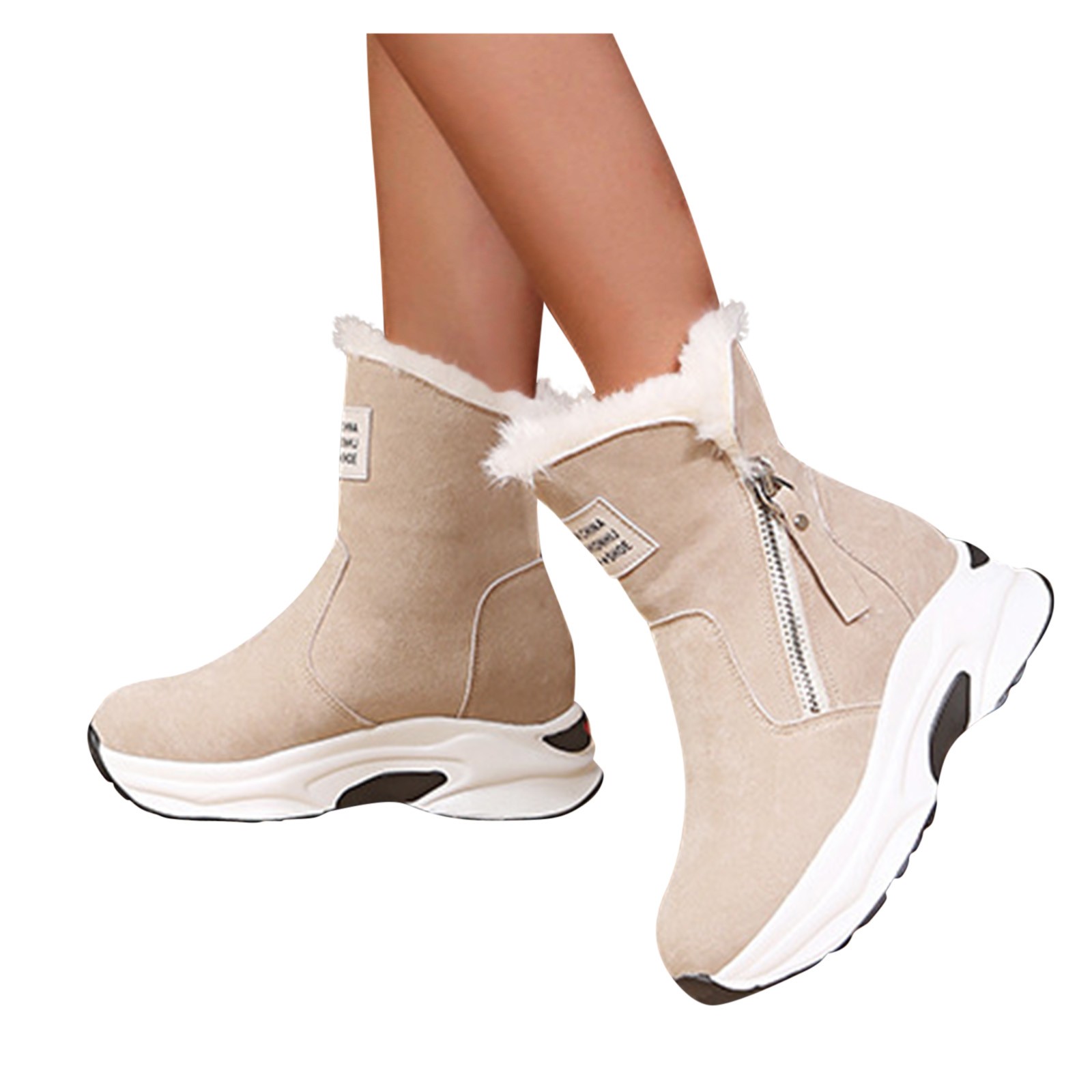 MIASHUI Warm Thermal Heel Slipon Women's Shoes Casual Snow Boots