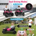thumbnail image 6 of Funcid 24V Ride on Toys Ride on Cars with Remote Control, Electric Car for Kids, Power Car Wheels, UTV w/ 2*200W Motors, Bluetooth, Music, Lights, 3 Speeds, Battery Indicator, Rose Red, 6 of 9