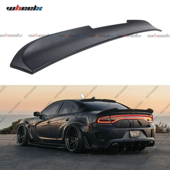 Rear Window Rooftop Spoiler Compatible with 2015-2024 Dodge Charger All Model, V Style Wing Fits for 15-24 GT Pursuit R/T SRT SRT8 SXT Scat Pack SE Enforcer Daytona (Matte Black)