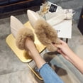 thumbnail image 2 of Women Warm Non-Slip Flat Closed Pointed Toe Slip-on Mules Sandals Slippers Shoes, 2 of 8