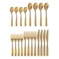 thumbnail image 5 of Gibson Home Hulton 20 Piece Flatware Gold Polish Silverware Set - Stainless Steel Utensils - Forks, Spoons, Knives, 5 of 6
