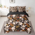 thumbnail image 2 of Homewish Cute Mushroom Floral 7-Piece Twin Bedding Sets,Gothic Skull Bedding Comforter Set,Orange Black Sheet Sets For Kids,Ultra Soft Home Decor Reversible, 2 of 8