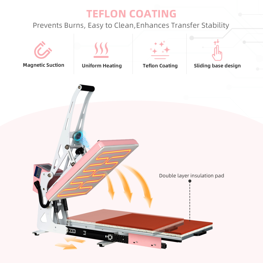 13x18 Semi-automatic Heat Press Machine With Auto Open and Slide-out base