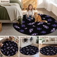 thumbnail image 5 of Purple Olive Fruits Round Area Rug 3Ft Washable Small Circle Rugs for Kitchen Entryway, Spring Farm Branches Leaves Plants Black Non-Slip Carpet Floor Mats Indoor Outdoor Carpet Runner Home Decor, 5 of 8
