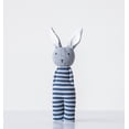 thumbnail image 2 of Creative Co-Op Blue & White Striped Cotton Knit Bunny with Rattle, 2 of 3