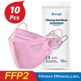 thumbnail image 1 of Mascarilla protectora de 4 capas FFP2, mascarilla protectora de 4 capas, mascarilla 3D de doble fusión a prueba de polvo, 30 unidades, rosa, 11 unidades kaili Sencillez, 1 of 2
