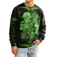 thumbnail image 4 of Broave Mens Knit Crewneck Long Sleeve Shirt Halloween Graphic Pullover Casual ,Gothic Skeleton Crew Neck Sweatshirt for Daily Wear & Halloween Party Outfit, 4 of 6