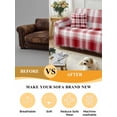 thumbnail image 5 of Red Checkered Sofa Covers for 2-3 Cushion Couch L-Shaped Sectional, Red White Plaid Farmhouse Washable Sofa Covers Slipcover for Living Room Furniture, Couch Cover Blanket 71"x134", 5 of 9
