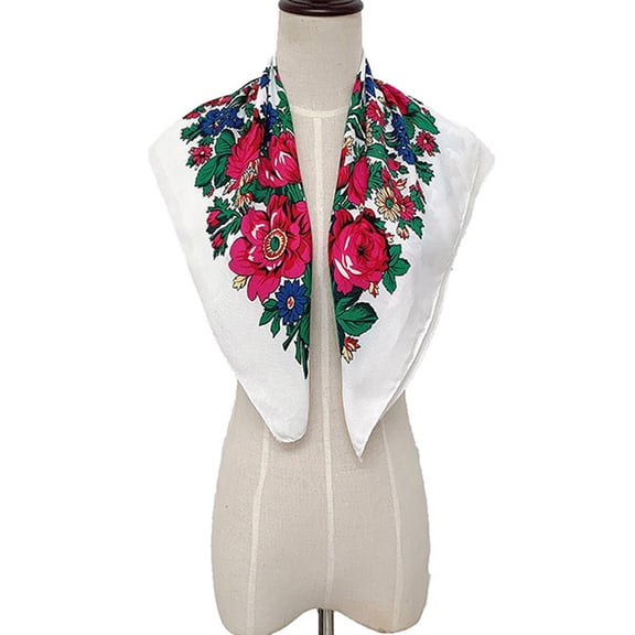 Scarfs for Women BWASD Casual Lightweight Soft Floral Embroidered Summer Sunscreen Scarf Retro Beach Shawl Wrap for Spring Outdoor Outfit