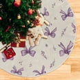 thumbnail image 5 of RMDQTR Festive Christmas Tree Skirt35.4x35.4in - Holiday Home Decor for Xmas Party Pastel Lavender Bows, 5 of 6