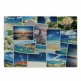 thumbnail image 1 of Collage Cutting Board, Seaside and Nature Traveling Photos Sunny Sand Beaches and Close up Butterfly, Decorative Tempered Glass Cutting and Serving Board, in 3 Sizes, by Ambesonne, 1 of 2