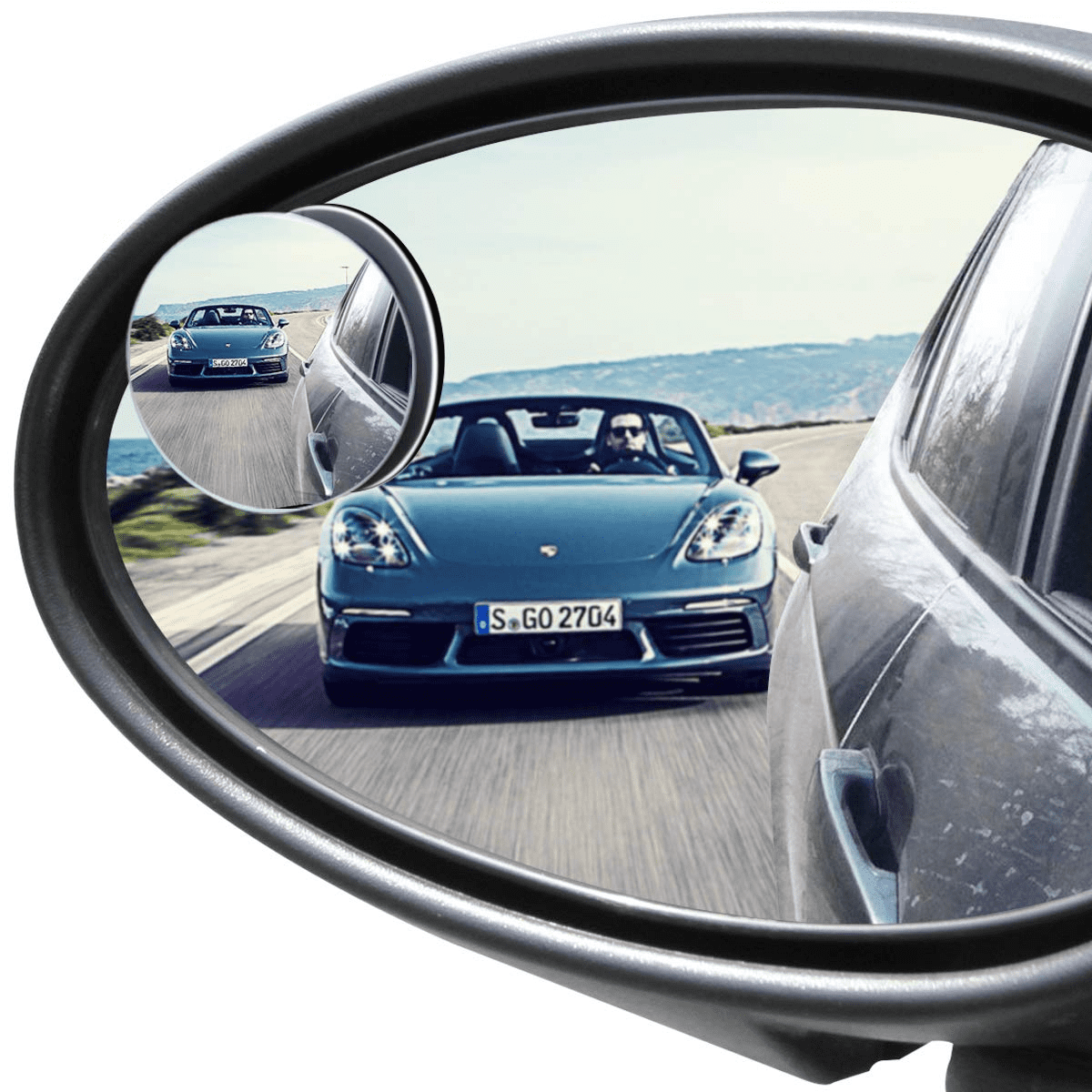 Round Round Blind Spot Mirrors 360 Degree Frameless Full Wide Angle Adjustable Convex Glass Rear View Stick On Lens for All Universal Car Trucks Pack of 2 RVs Cans 