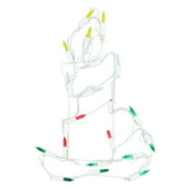 12 in. Battery Operated LED Lighted Candle Christmas Window Silhouette with Timer