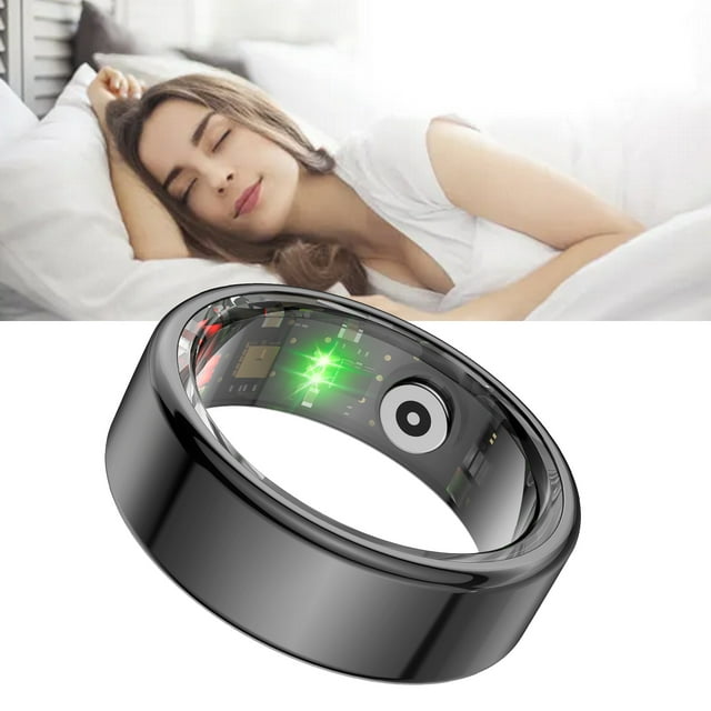 Fitness Smart Ring, 5.1 Body Temperature Sensitive Music Control Wearable Smart Ring Pedometer for Men Tarnish,Rose Gold