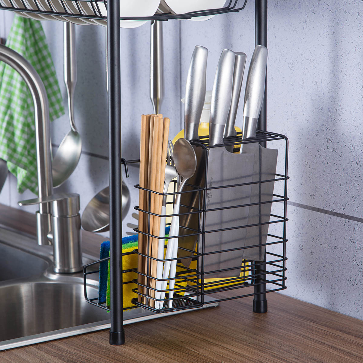 Stoneway Stainless Steel Over the Sink Storage Rack, Kitchen Cutlery Racks,  Single/Double Layer Bowl Dish Drying Rack 