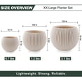 thumbnail image 4 of FOUKUS 8.7",10.8",13.4" Large Concrete-Like Plastic Planter Set of 3, Round Belly Lightweight Planters for Indoor & Outdoor Use, Modern Decorative Pots with Drainage for Home, Patio, Porch & Garden, 4 of 6