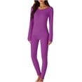 thumbnail image 5 of purcolt Women's Plus Size Thermal Underwear Set Lightweight Long Johns Base Layer Pajama Set for Women Top Bottom, 5 of 8