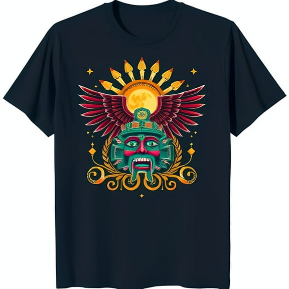 Vibrant Deity Graphic on Black T-Shirt Eye Catching Design