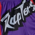 thumbnail image 4 of Women's Mitchell & Ness  Purple Toronto Raptors Swingman Big Face 3.0 Basketball Shorts, 4 of 4