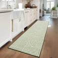 thumbnail image 2 of Garvee 2'x6' Modern Abstract Runner Rug Rainbow Stripe Carpet, Washable Rugs Simple Style Home Decor Carpet with Non-Slip Backing Low Pile Floor Mat for Hallway Entryway Bedroom, Green, 2 of 7