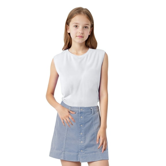 Kaemgyyd Kids Girls Athletic Tank Tops Breathable Back Cutout Sleeveless Workout Running Tennis Sports Shirts 1-9 Years