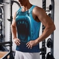 thumbnail image 5 of Daiia Open-Mouthed Shark Printed Men's Quick Dry Fit Muscle Tank Top Slim-Fit Tank Workout Tank Top Lightweight Sports Tank Top-, 5 of 7