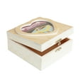 thumbnail image 4 of Cousin DIY Unfinished Brown Wood Hinged Box with Heart Lid, Wedding Keepsake, 4 of 6