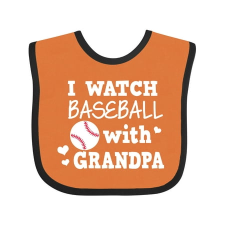 

Inktastic I Watch Baseball with My Grandpa Gift Baby Boy or Baby Girl Bib