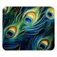 thumbnail image 1 of Alfombrilla de ratón con plumas de pavo real, personalizada, con textura premium, base de goma antideslizante, tamaño pequeño, 21 x 24 cm, 1 of 7