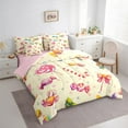 thumbnail image 4 of Feelyou Christmas Candy Twin Bedding Sets 7-Piece for Kid, Yellow Pink Bedding Comforter Set, Love Heart Print Reversible Sheet Sets, Microfiber Bedroom Decor, 4 of 8