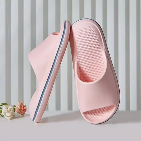 

New Shit Feeling Slippers for Women Summer Thick Sole Anti slip Bathroom Slippers for Home Use Air Cushion Slippers for Men Summ TUOXIE