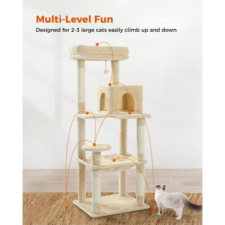 White Cat Tree for Indoor Cats, 45.7