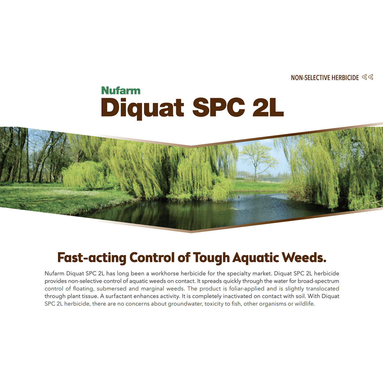 Diquat SPC 2L Aquatic and Turf Herbicide - 16 fl oz Bottle by NuFarm