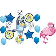 Bluey Birthday Party Supplies Bingo and Flamingo Balloon Bouquet Decorations