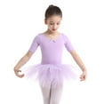 thumbnail image 3 of Xnihocha Ballet Tutu Dress for Girls Short Sleeve Ballet Dance Leotard Dancewear Purple 2-3, 3 of 6