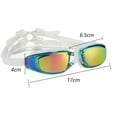 thumbnail image 2 of Gafas de natación con montura grande, impermeables y antivaho, gafas de natación de silicona para adultos galvanizadas HD para hombres y mujeres, 2 of 6