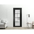 thumbnail image 5 of Slab Barn Door Panel 18 x 80 inches | Planum 2132 Matte Black Frosted Glass | Sturdy Finished Interior Doors | Pocket Closet Sliding, 5 of 6