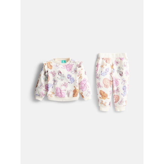 Disney Princess Baby Girls' Fleece Sweatshirt and Joggers Set, 2-Piece, Sizes 0/3M-24M