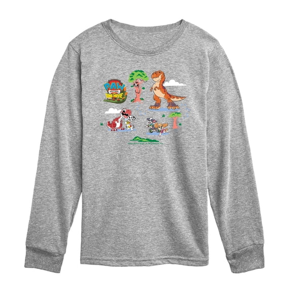 Paw Patrol - Dino Grid Toddler Boys' Toddler Long Sleeve Graphic T-Shirt