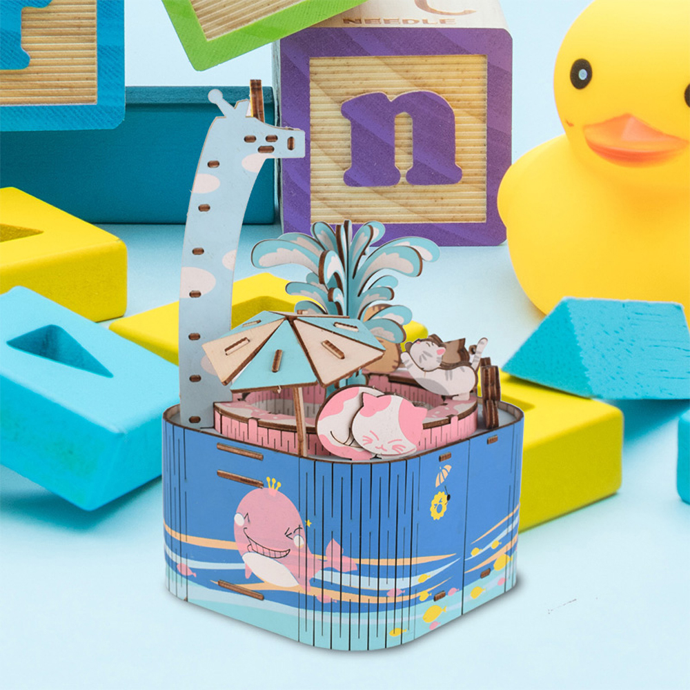 Diy Music Box Puzzle 3d Wood Model Puzzle Kits Rotating Craft Kits Unique Gift Toy For Girls Walmart Com Walmart Com